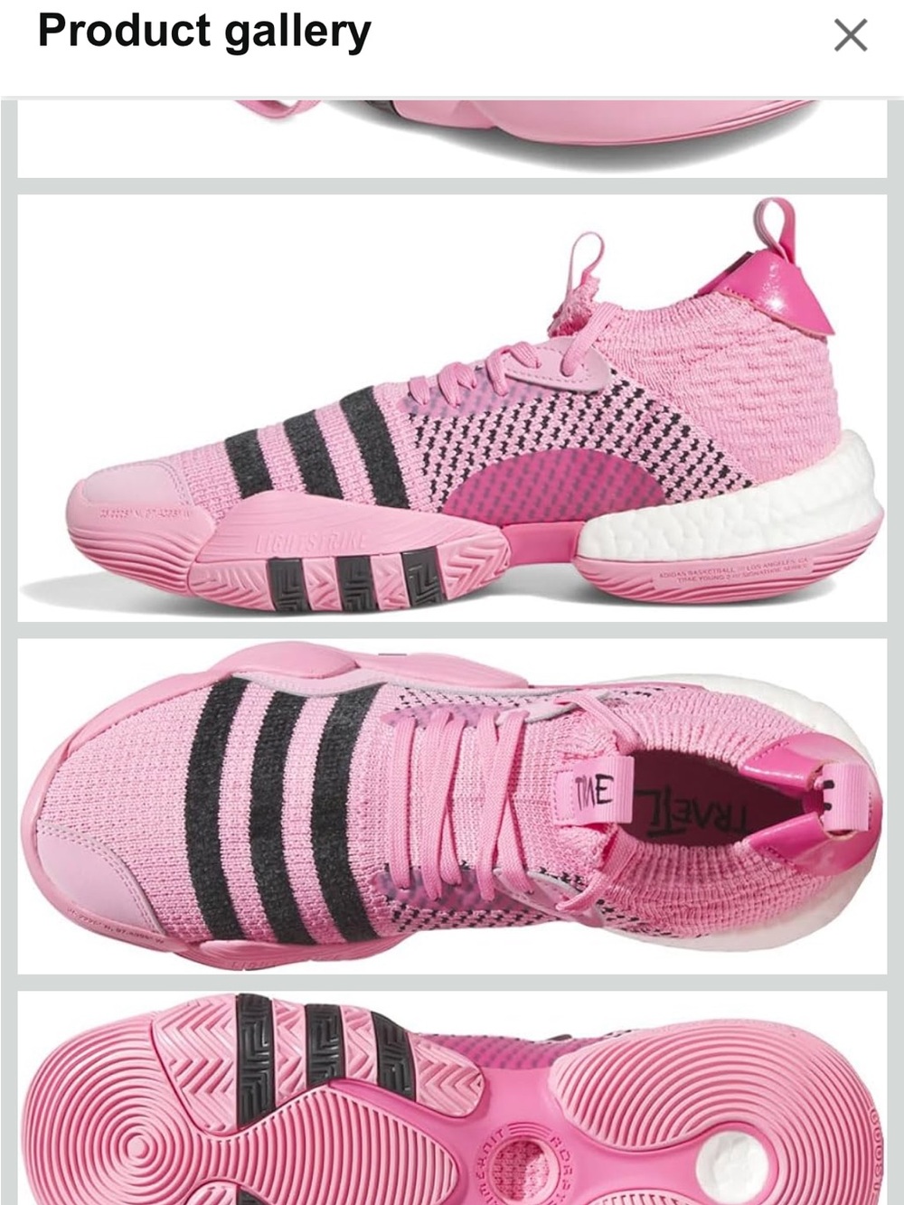 adidas Pink and Black Athletic Shoes
